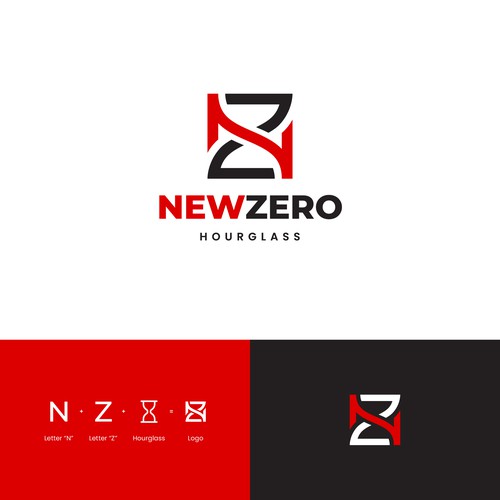 Logo Design and Visual Identity for NewZero Hourglass