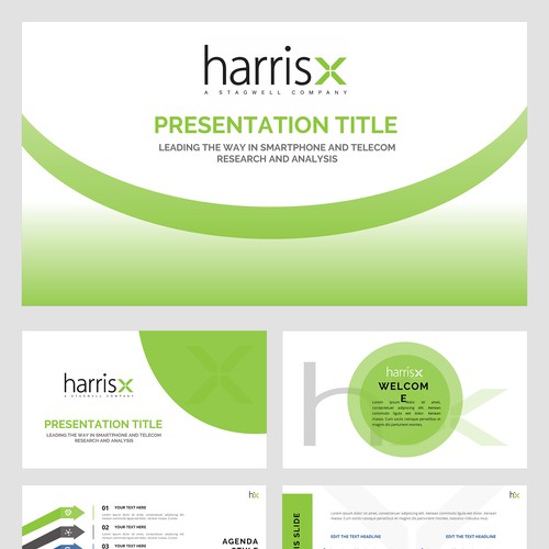 Create a sleek PP Presentation template for HarrisX