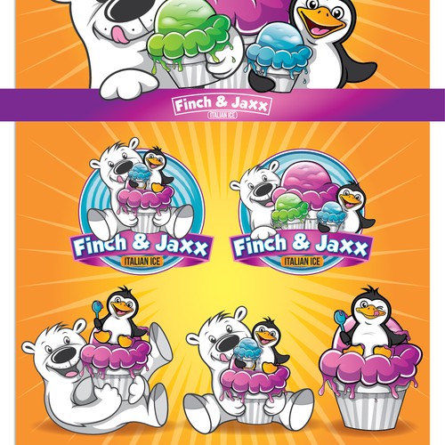 Create a modern bold logo for a NJ based Italian Ice Push Cart