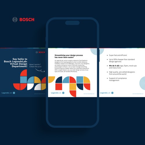 Bosch LegendsLab - LinkedIn Carousel Design