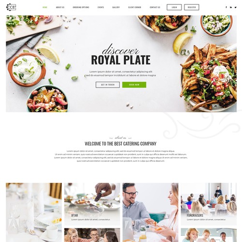 Creative Catering Service Food Industry Homepage Design