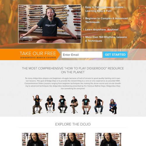 Homepage redesign for DidgeridooDojo.com