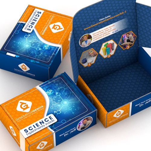 Modern, bold packaging desing concept for science kit