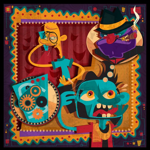 Crazy absurd illustration for cool entertaiment app!