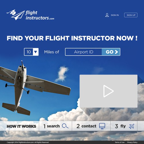 Create a gorgeous landing page (home page) for FlightInstructors.com
