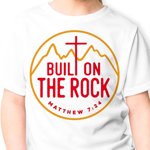 Built on the Rock | Matthew 7:24 logo and t-shirt design
