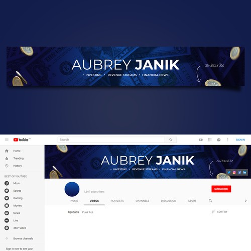 Personal Finance/Business YouTube Channel Art