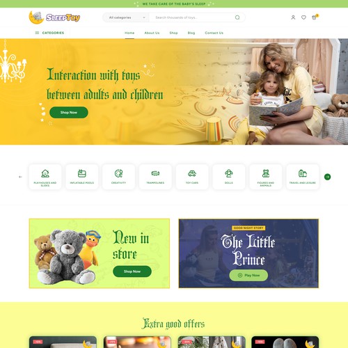 Website design for online toys store, norway