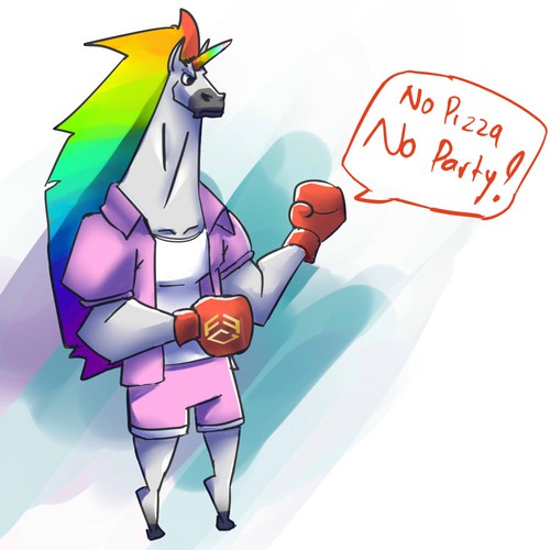 boxing unicorn with shirt
