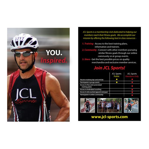 Create the next postcard or flyer for JCL Sports