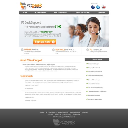 Create the next website design for PC Geek Support
