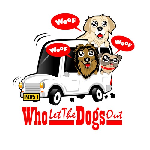 Create a caricature for Dog Walking business 