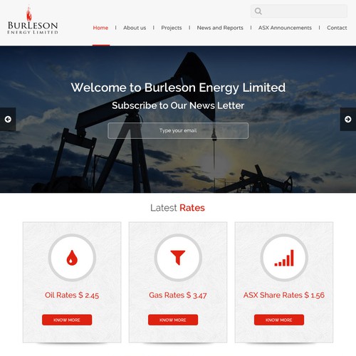 Create new website design for a US Oil & Gas company