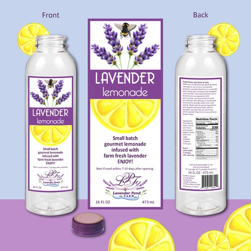 Label design for LAVENDER LEMONADE