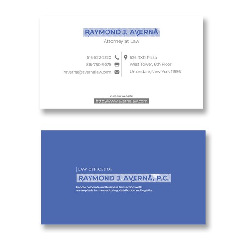 Business Card for Attorney Company