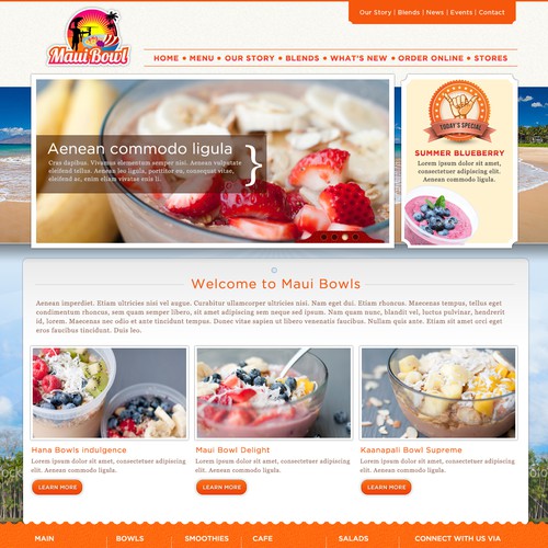 Create the next website design for Maui Bowl