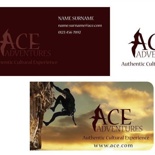  business card for ACE Adventures