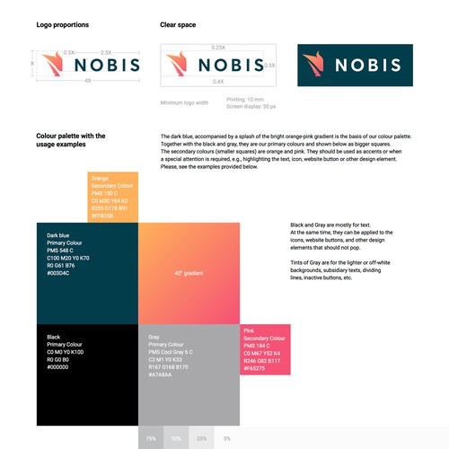 Nobis logo and brand guide