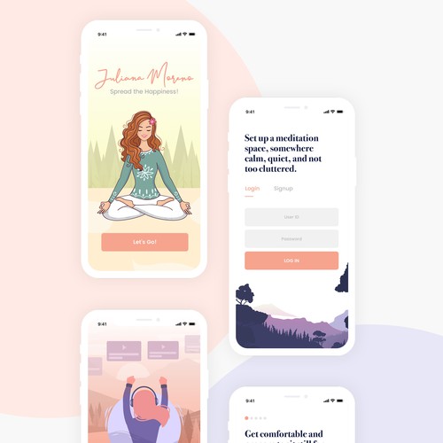 App design for meditation and yoga.