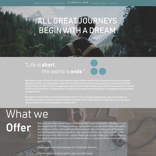 Charm and Awe Website Design 
