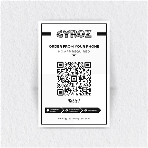 Gyroz self ordering cards