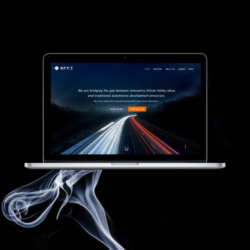 Landing page for automotive company