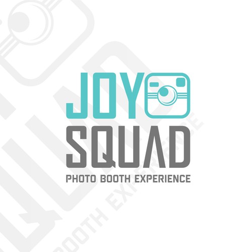 Logo for modern photo booth company that sells photo booths and has a successful rental service.