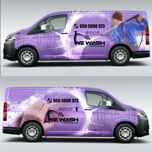 We Wash car wrap design