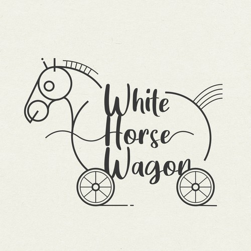 logo design for white horse wagon