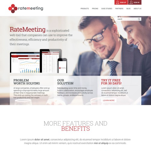 Guaranteed Contest: Design a homepage for RateMeeting
