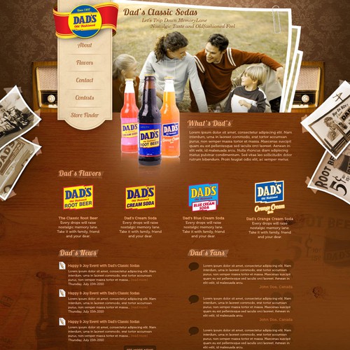 Dad's Classic Soda Website