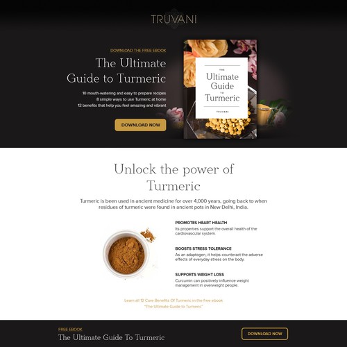 Truvani Landing Page Concept