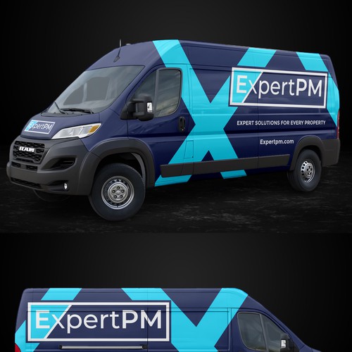 Modern Fleet Wrap Design for ExpertPM Property Solutions