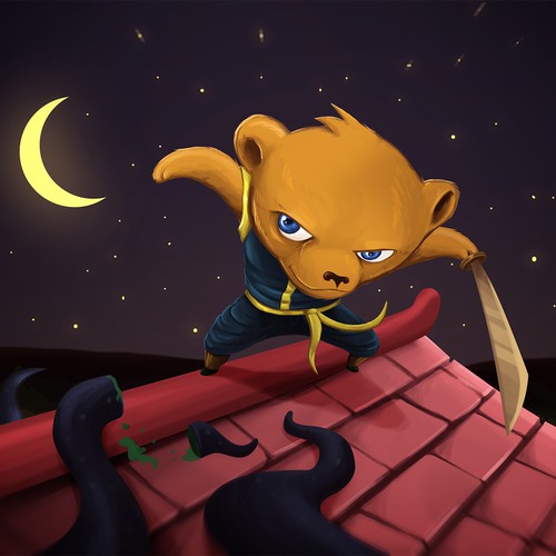 Ninja Bear Illustration