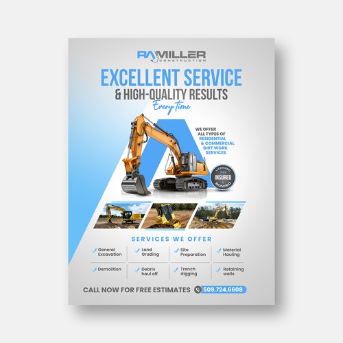 Excavation business flyer