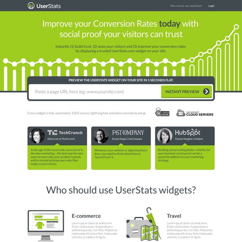 Create a winning design for userstats.com