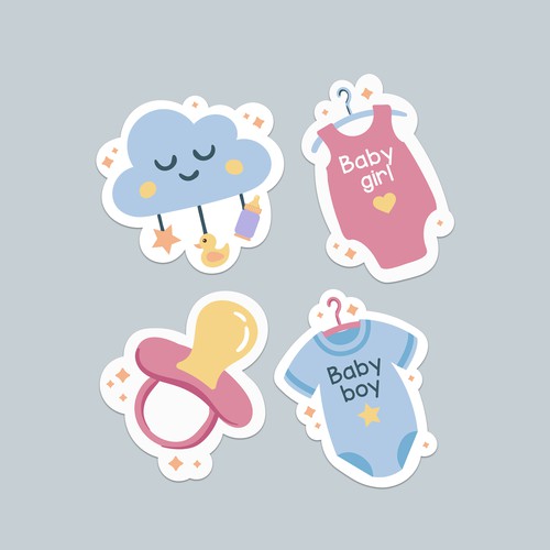 Babyshower sticker set