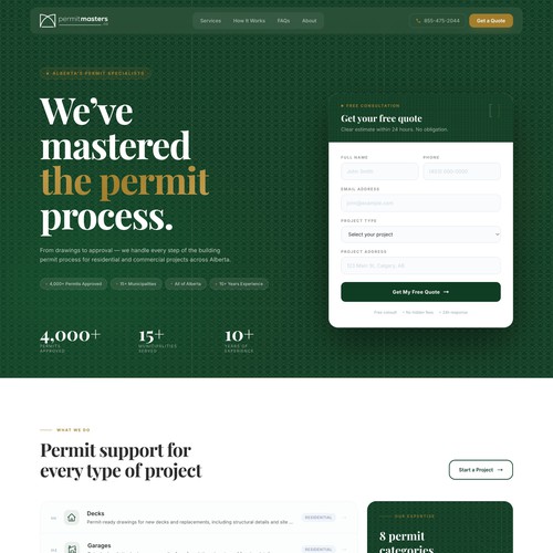 Permit Masters premium Website redesign