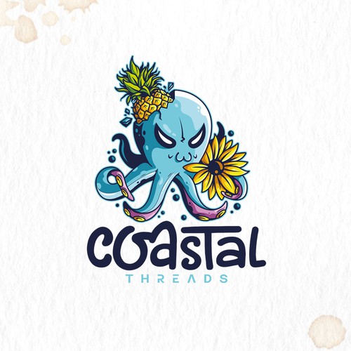 Unique octopus mascot logo