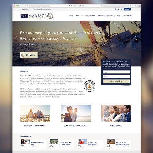 Website design for Mariaca Wealth Management