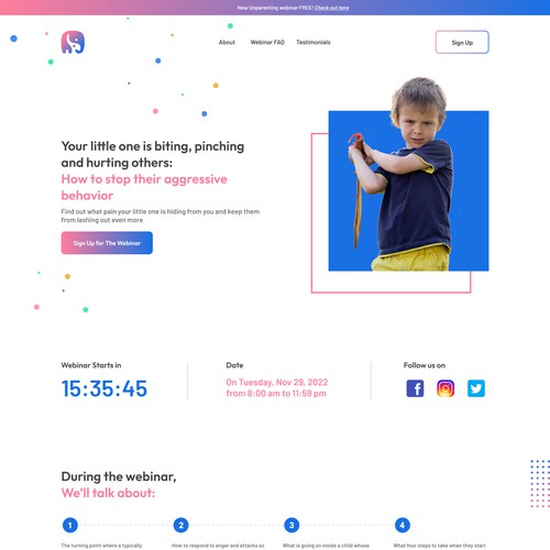 Unparenting Webinar Landing Page