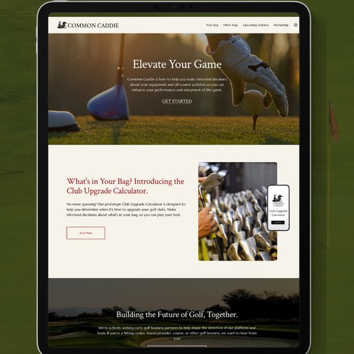 Common Caddie Website Design