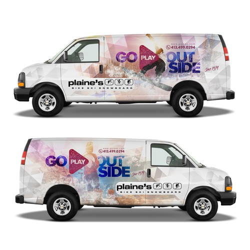 Van wrap for outdoor sports store