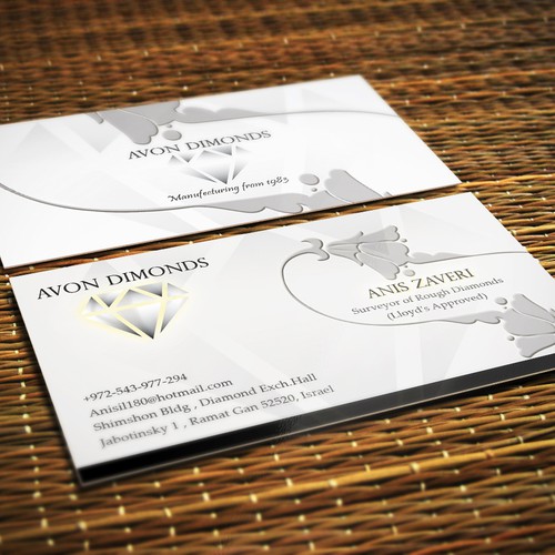 High class business card for diamond consultant