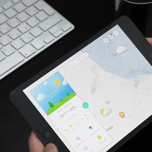 iPad Weather app with Map