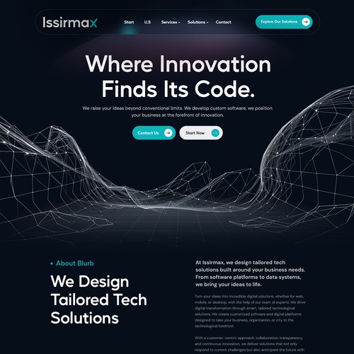 Attractive page design for software development services