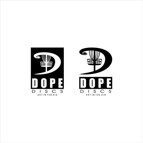 dope disc logo black white only