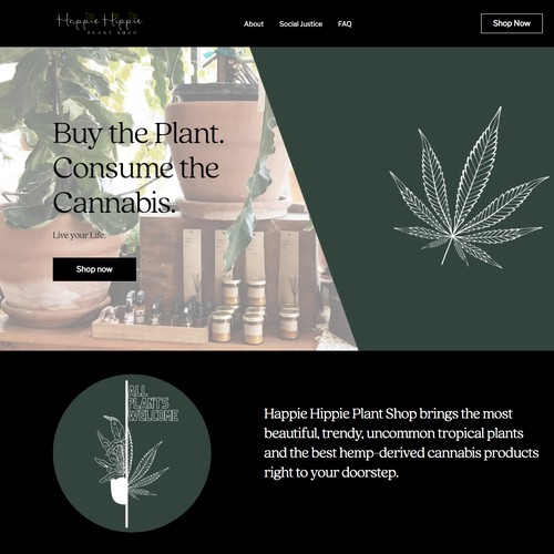 Square store design for Happie Hippie Plant Shop
