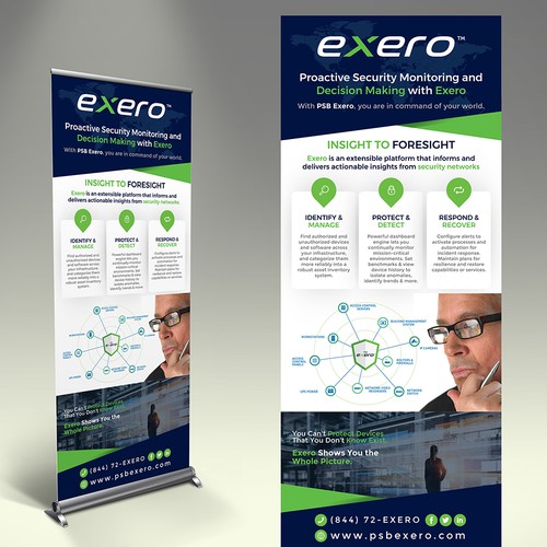Design a retractable banner that will go to decision-makers. Competent & Sophisticated
