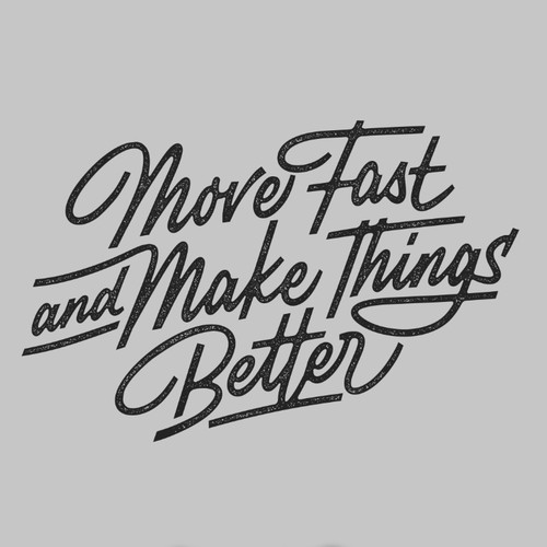 Fast Move Hand Lettering Typography Quote